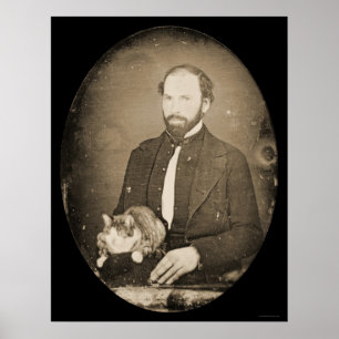 Man med kattdaguerreotypen 1854 poster