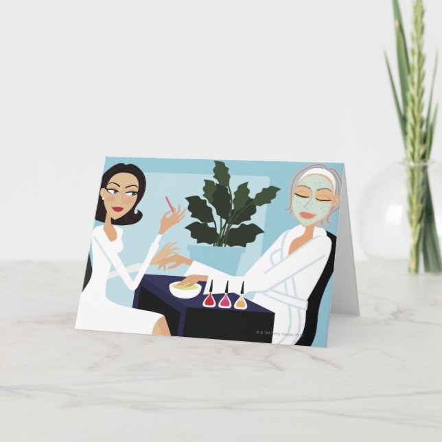 Män med manikyr och ansiktsuttryck i spa kort (Framsida)