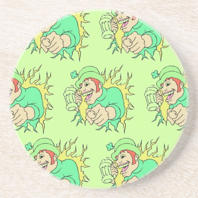 Man Med Öl St. Patrick's Day Sandstens Coaster Underlägg Sandsten (Framsidan)
