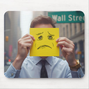 Man med oroad Ansikte Teckning vid Wall street Musmatta