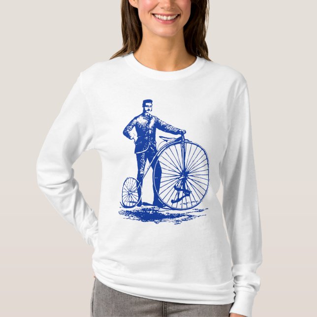 Man med Penny Farthing - flottan T-shirt (Framsida)