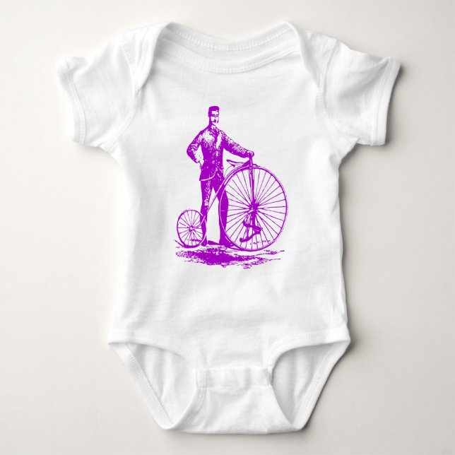 Man med Penny Farthing - Lila T-shirt (Framsida)