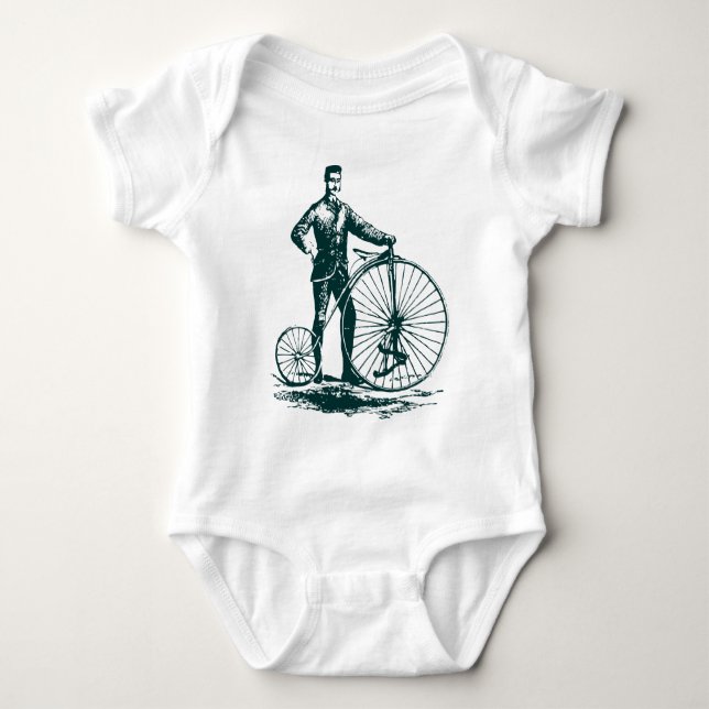 Man med Penny Farthing - Mörkgrön Tröja (Framsida)
