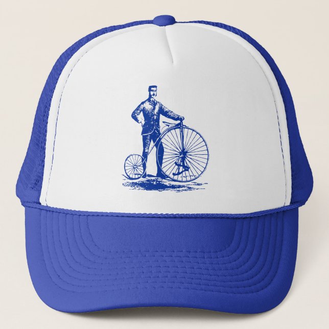 Man med Penny Farthing - Navy Blue Keps (Framsida)