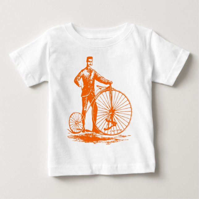 Man med Penny Farthing - Orange T-shirt (Framsida)