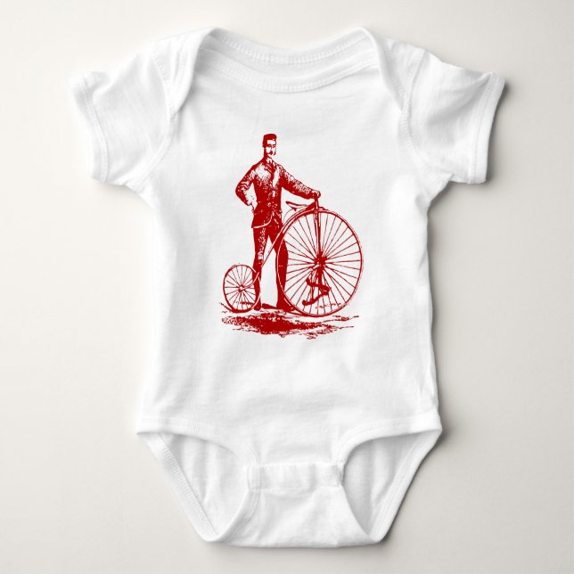 Man med Penny Farthing - Ruby Red Tröja (Framsida)