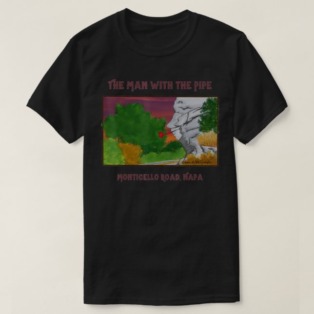 Man med Pipe Napa Valley Vin Land Art Nap T Shirt (Design framsida)