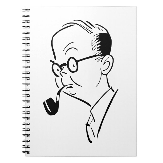 Man med rör anteckningsbok (Framsidan)