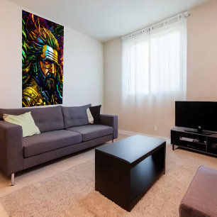 Man med skägg och glas AI Art Poster