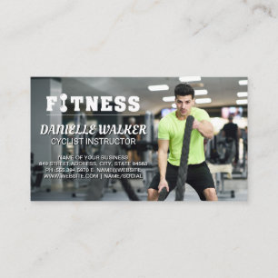 Man med slagremsor Fitness Visitkort