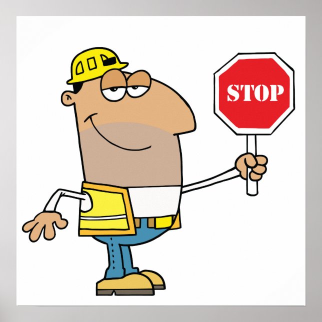 Man med stopptecken poster (Framsidan)