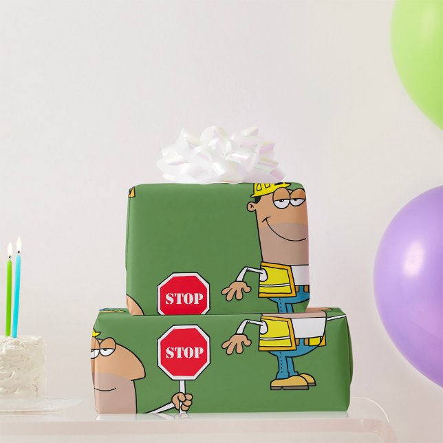 Man med stopptecken presentpapper (Skapare uppladdad)