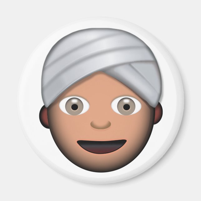 Man med Turban Emoji Magnet (Framsidan)