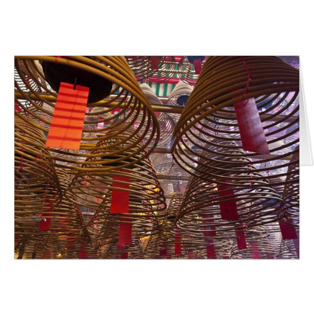 Man Mo Buddhisttemplet i Hong Kong Hälsningskort (Framsidan Horizontal)