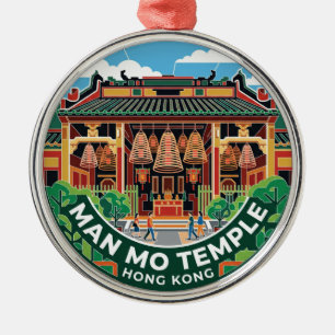 Man Mo-templet Hong Kong Julgransprydnad Metall