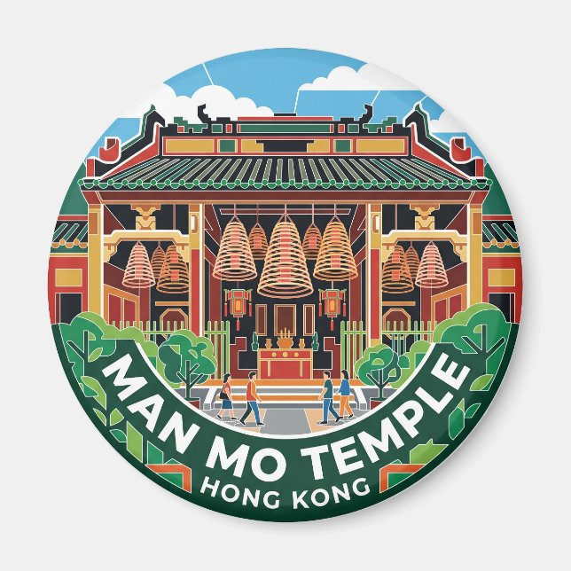 Man Mo-templet Hong Kong Magnet (Framsidan)