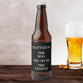 Man myt legend födelsedagsfest ölflaska etikett