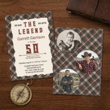 Man Myten Legend Modern Bourgogne Plaid 50-års Fot