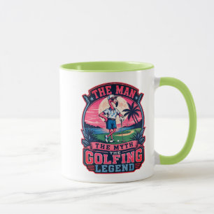 Män Myter Golfande Legend Flamingo Golfare Humor Mugg