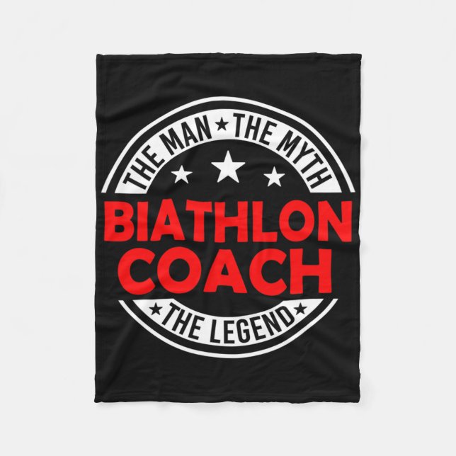 Man Myth Biathlon Coach Legend Funny Biathlon Coac Fleecefilt (Framsidan)