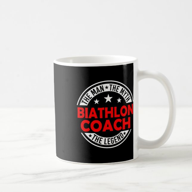 Man Myth Biathlon Coach Legend Funny Biathlon Coac Kaffemugg (Höger)