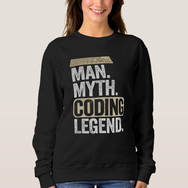 Man Myth Coding Legend Coder Pappa Geek Computer P T Shirt (Framsida)