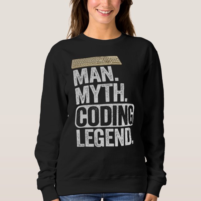 Man Myth Coding Legend Coder Pappa Geek Computer P T Shirt (Framsida)