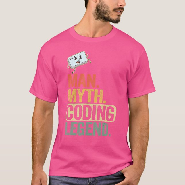 Man Myth Coding Legend Coder Pappa Geek Computer P T Shirt (Framsida)