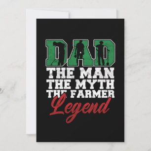 Man Myth Farmer Legend Pappa Far Pappa, jordbruk l Inbjudningar