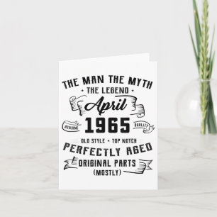 Man Myth Legend April 1965 60 Birthday Tee 60 Ye Kort