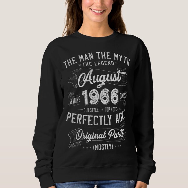 Man Myth Legend August 1966 56 Birthday 56 Year T Shirt (Framsida)