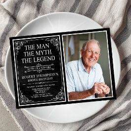 Man Myth Legend Black Surprise 100 födelsedag Inbjudningar