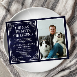 Man Myth Legend Blue 60 Birthday Photo Inbjudningar
