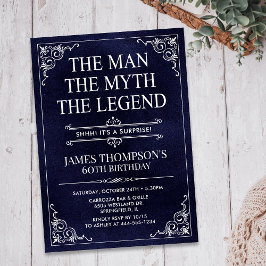 Man Myth Legend Blue Surprise 60:e födelsedagen Inbjudningar