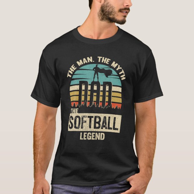 Man Myth Legend Dad Softball T Shirt (Framsida)