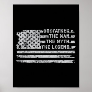 Man Myth Legend Fars dag American Flagga Poster
