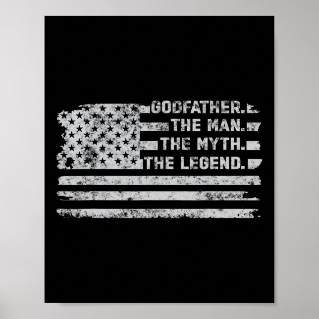 Man Myth Legend Fars dag American Flagga Poster (Framsidan)