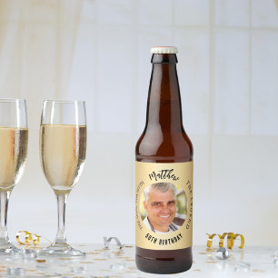 Man myth legend fotot guld födelsedagsfest ölflaska etikett
