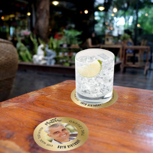 Man myth legend fotot guld födelsedagsfest underlägg papper rund