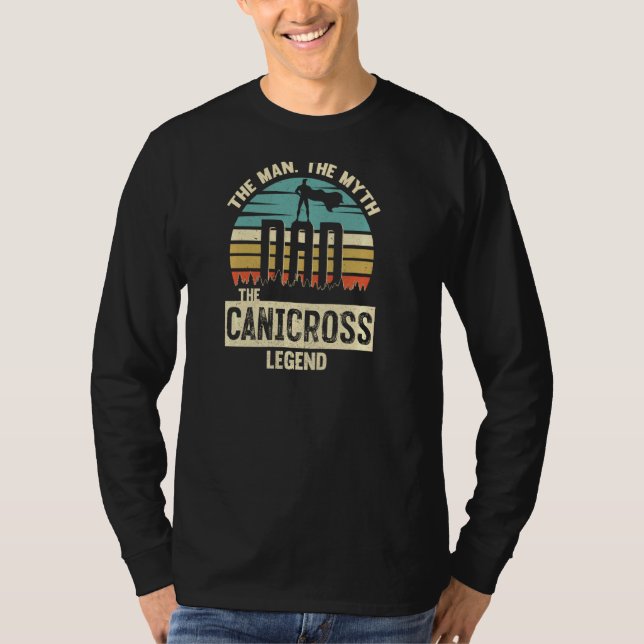 Man Myth Legend Pappa Canicross Fantastisk Springe T Shirt (Framsida)