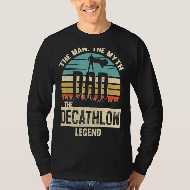 Man Myth Legend Pappa Decathlon Fantastisk Player T Shirt (Framsida)