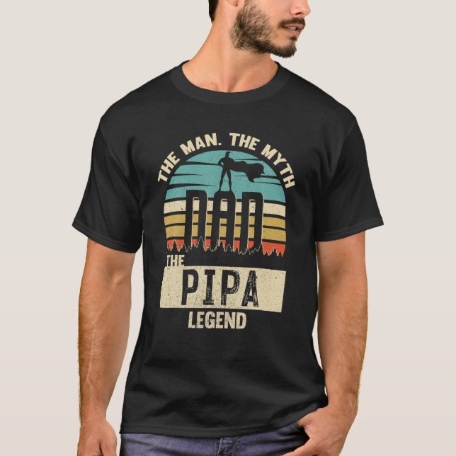 Man Myth Legend Pappa Pipa T Shirt (Framsida)