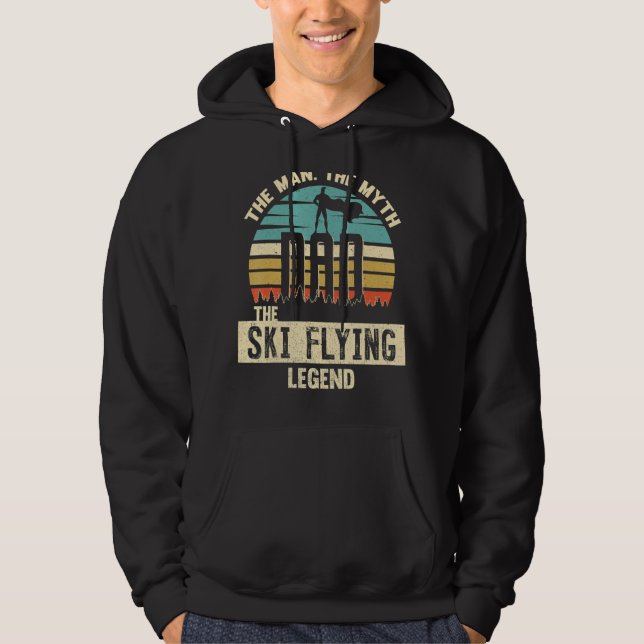 Man Myth Legend Pappa Ski Flies Hoodie (Framsida)
