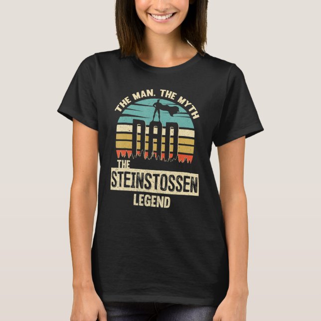 Man Myth Legend Pappa Steinstossen T Shirt (Framsida)