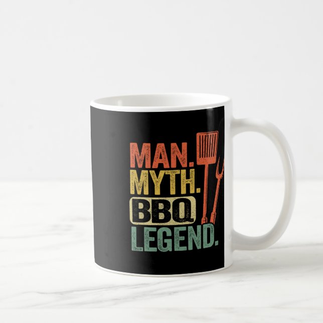 Man Mytt Bbq Legend Grillning Pappa Grillfett Kaffemugg (Höger)
