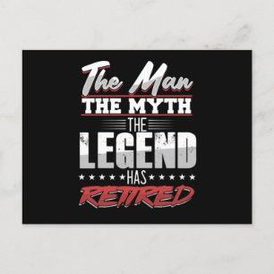 Man Mytt Legend Pensionerad Pensionering Farfarpre Vykort