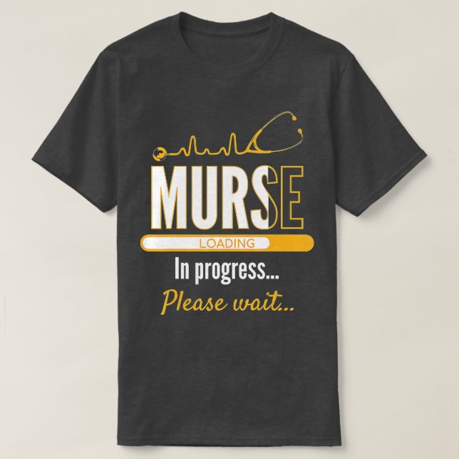 Man Nurse in Progress Gift Funny Murse Nursing Sch T Shirt (Design framsida)