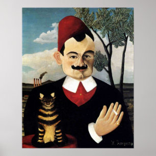Man och Cat, Henri Rousseau Poster