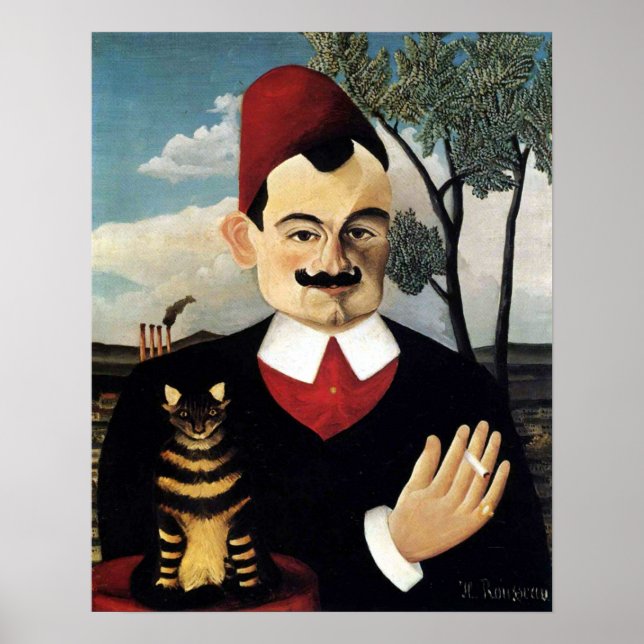 Man och Cat, Henri Rousseau Poster (Framsidan)