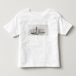 Man och en pojke genom ett monument t-shirt